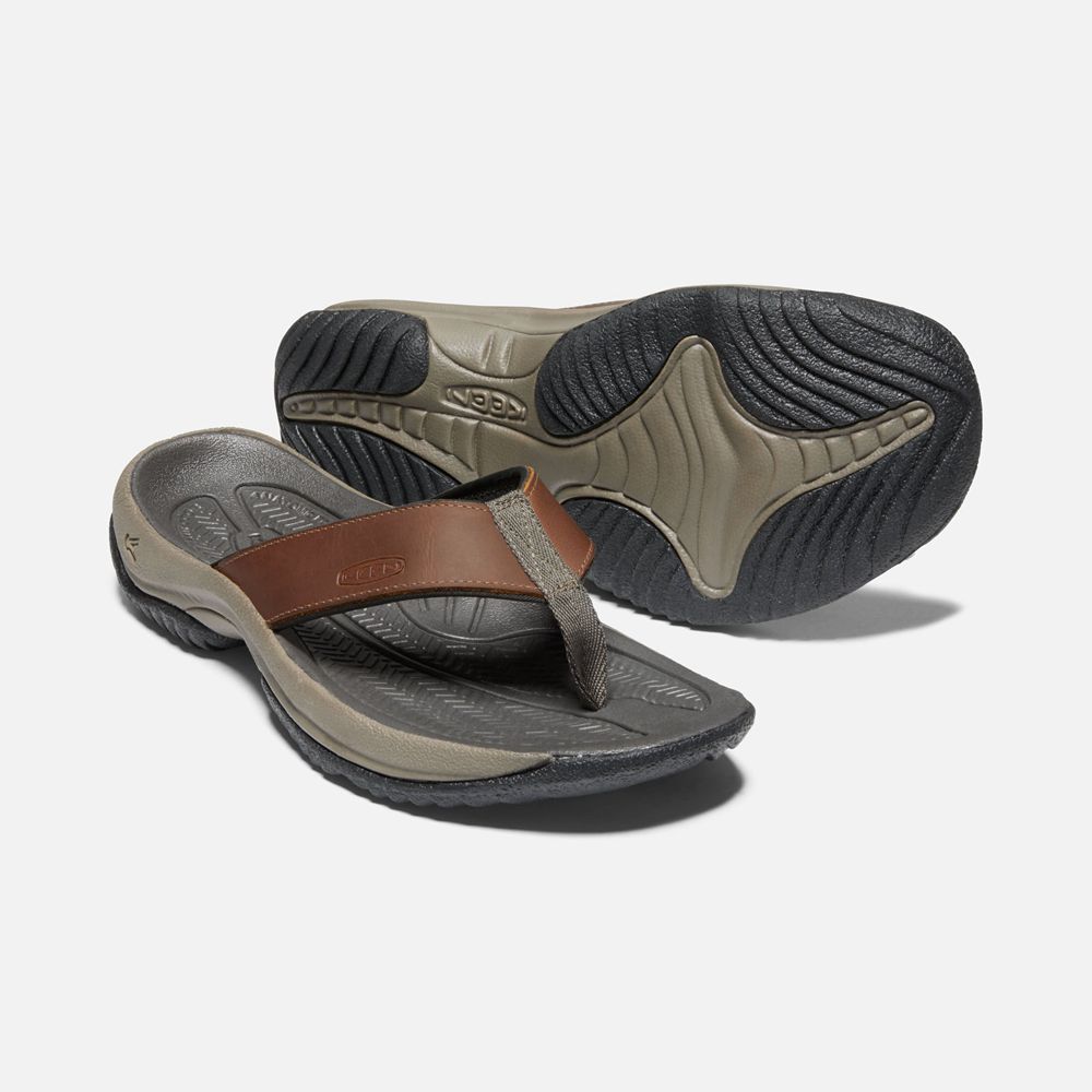 Keen Sandaal Heren Bruin/Zwart - Kona Premium - 59683-OKIQ